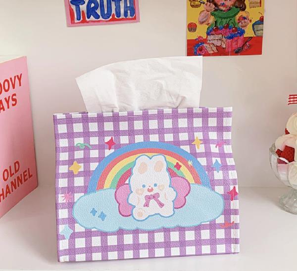 Kawaii PU Leather Napkin Tissue Box Cover