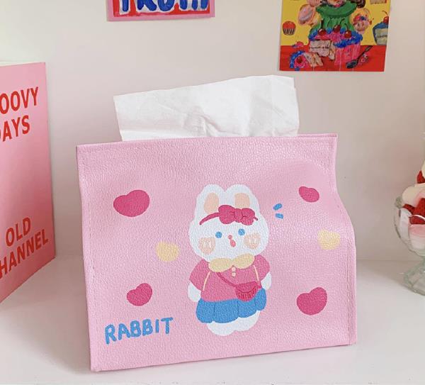 Kawaii PU Leather Napkin Tissue Box Cover