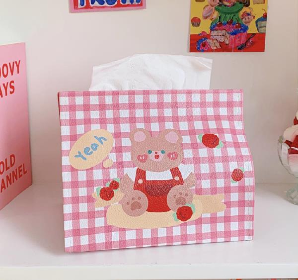 Kawaii PU Leather Napkin Tissue Box Cover