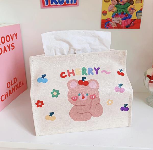 Kawaii PU Leather Napkin Tissue Box Cover