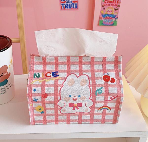 Kawaii PU Leather Napkin Tissue Box Cover