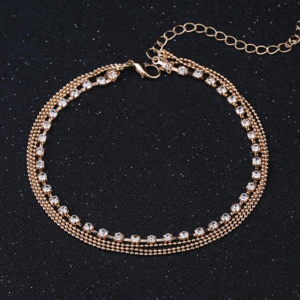 Crystal Beads Multi Layer Anklet