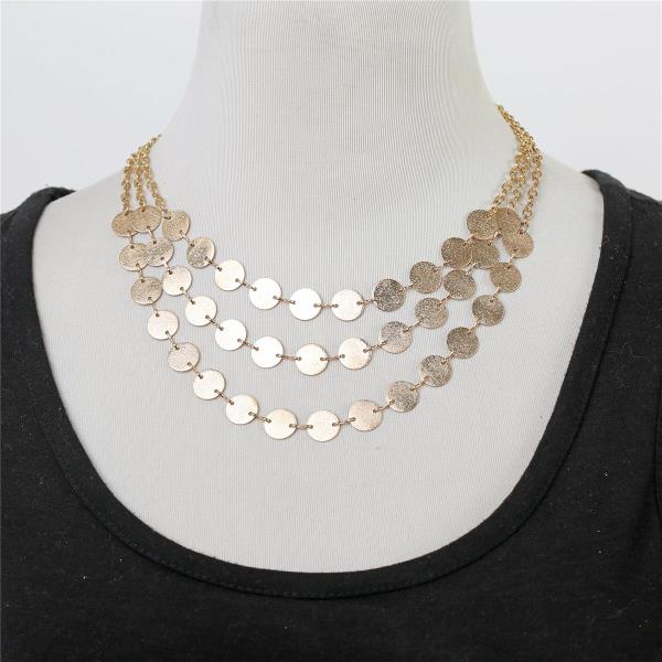 Bohemian Multi Layer Metal Circle Necklace