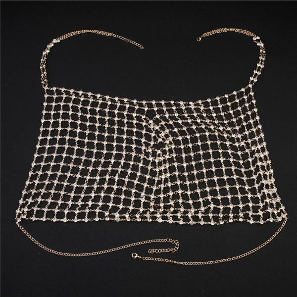 Full Crystal Net Bellyband Chest Body Chain