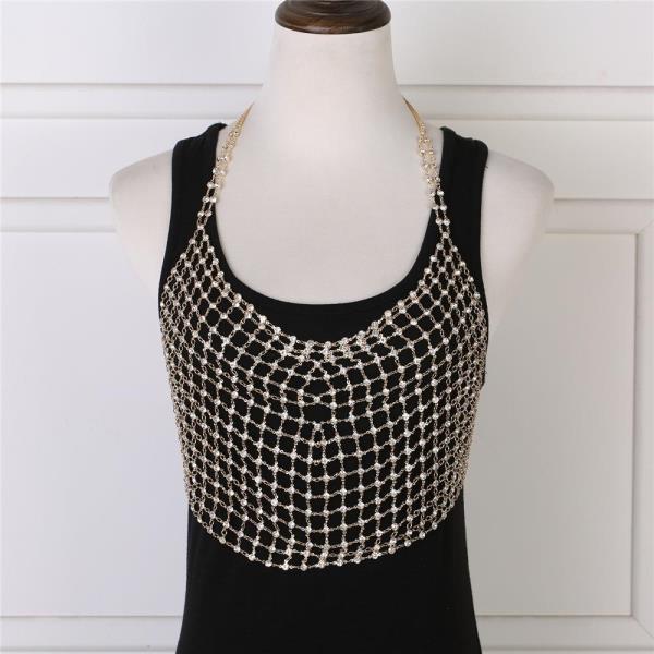 Full Crystal Net Bellyband Chest Body Chain