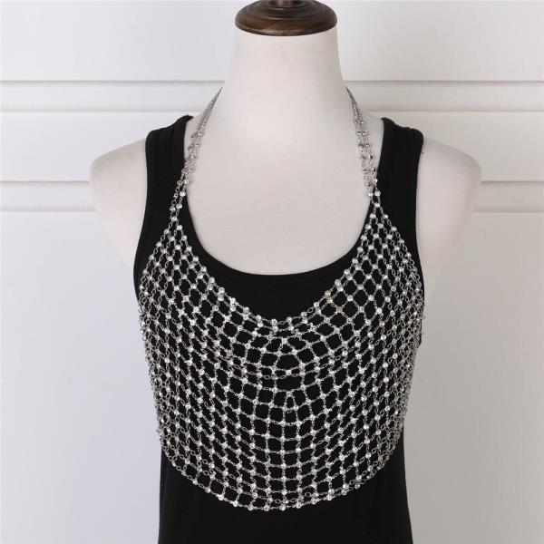 Full Crystal Net Bellyband Chest Body Chain