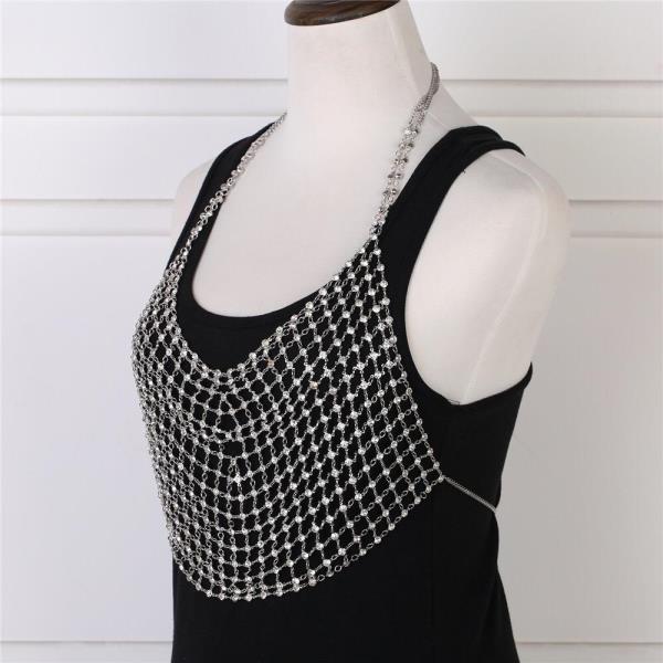 Full Crystal Net Bellyband Chest Body Chain