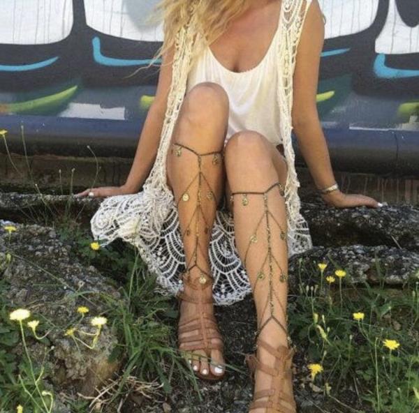 Bohemian Coin Calf thigh Chain