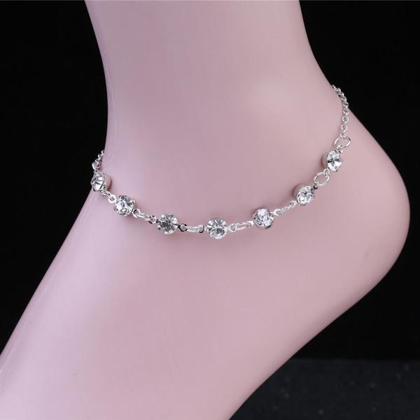 Shining Simple Circle Crystal Anklet