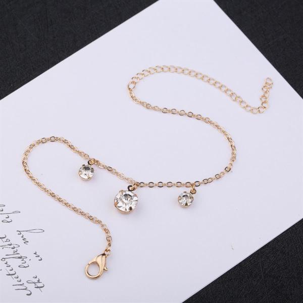 Shining Simple Circle Crystal Anklet