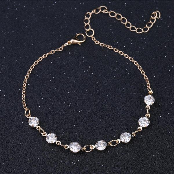 Shining Simple Circle Crystal Anklet