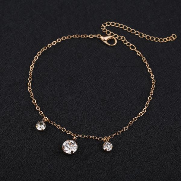 Shining Simple Circle Crystal Anklet