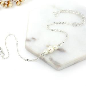 3 Pcs Retro Vintage Baroque White Pearl Bracelet Set