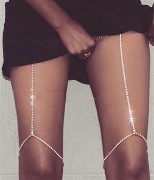 Coin Tassel Elastic Thigh Chain