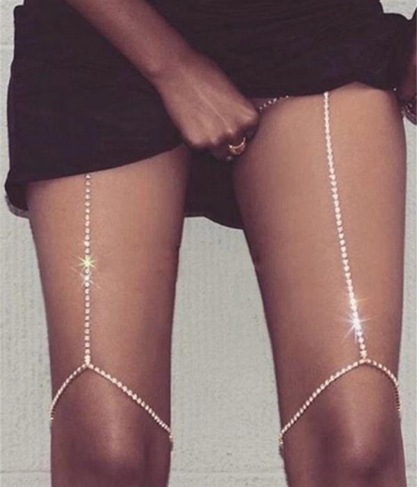 Glitter Rhinestone Thigh Chain