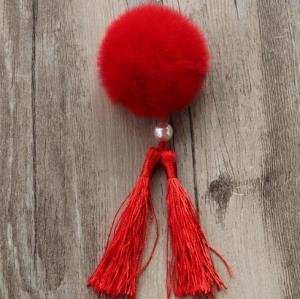 New Year Kids Red Pom Pom Hair Pins