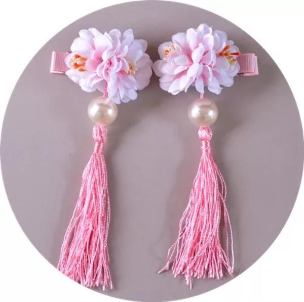 Flower Tassel Hair Pins Dress