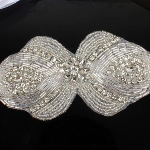 Luxury White Lace Crystal Bow Headband