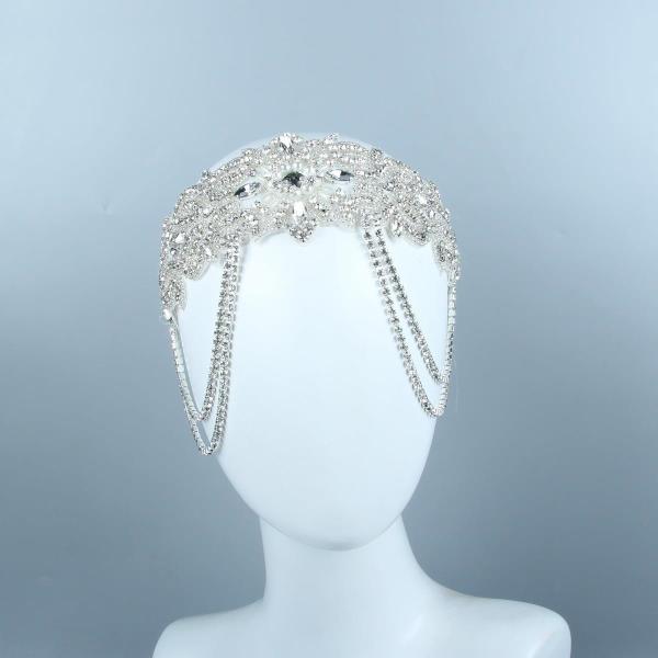 Retro 1920s Elastic Full Crystal Tassel Headband