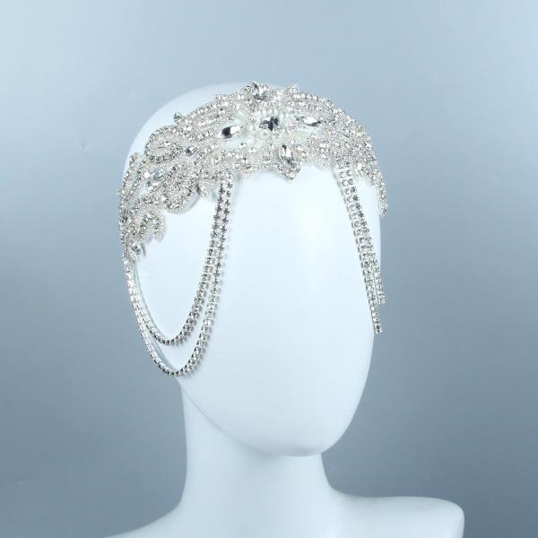 Retro 1920s Elastic Full Crystal Tassel Headband