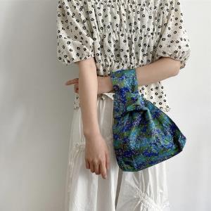 Fairy Lace Flower Knit Bow Tote Bag