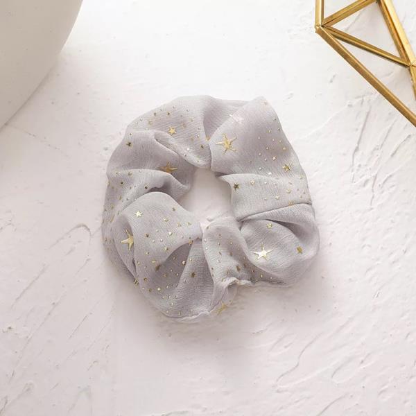  Shinny Chiffon Star Elastic Scrunchies Hair Tie