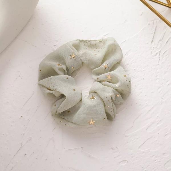  Shinny Chiffon Star Elastic Scrunchies Hair Tie