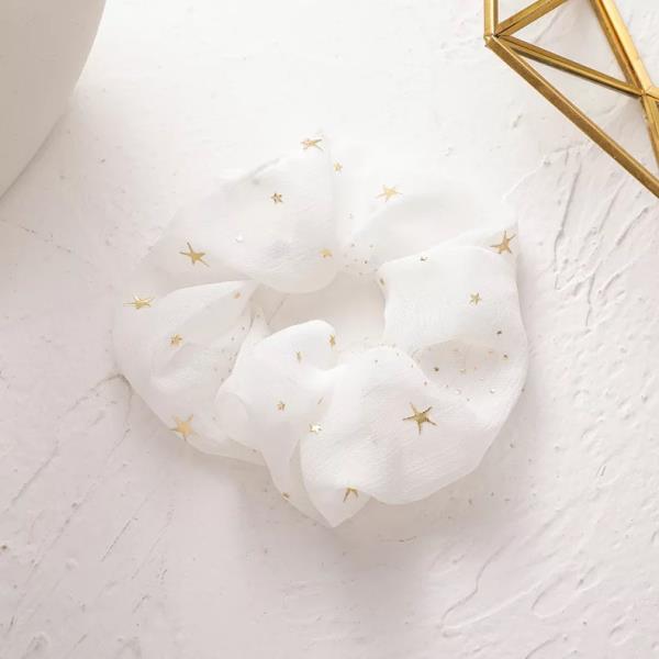  Shinny Chiffon Star Elastic Scrunchies Hair Tie