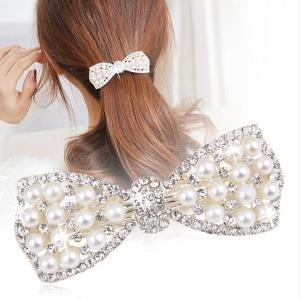 Full Crystal Bow Barrette Hair Pin