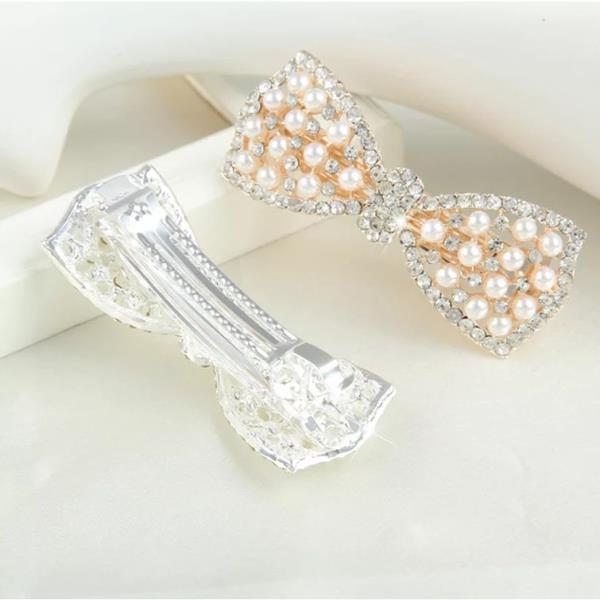 Full Crystal Bow Barrette Hair Pin