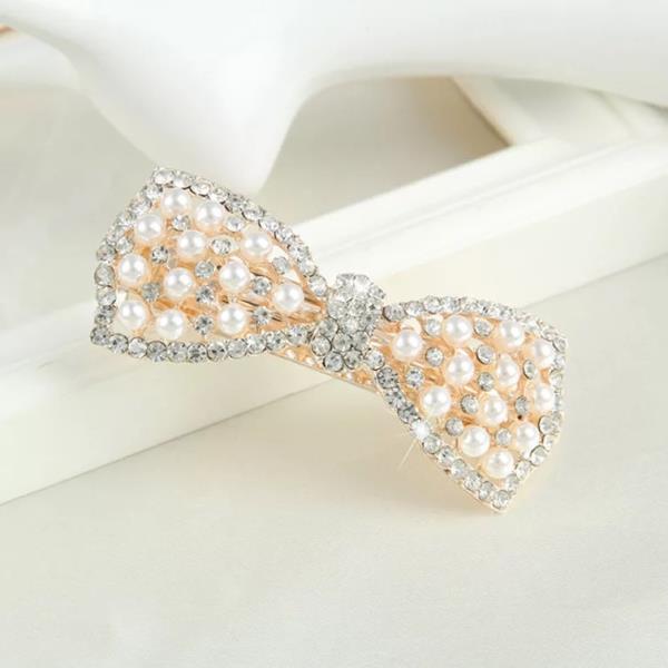 Full Crystal Bow Barrette Hair Pin