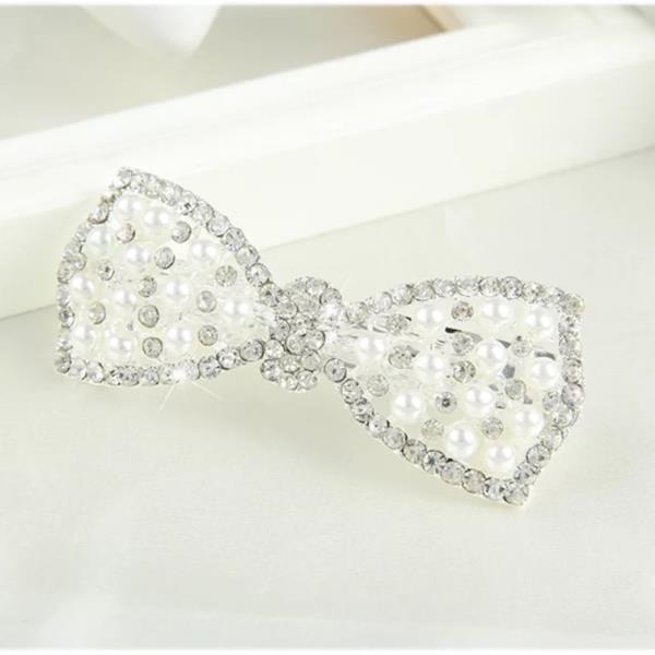 Full Crystal Bow Barrette Hair Pin