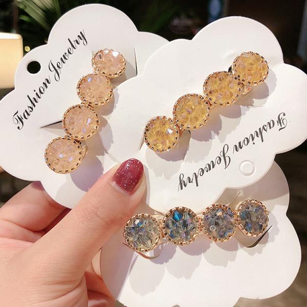 Multicolour Crystal Circle Barrette Hair Pin