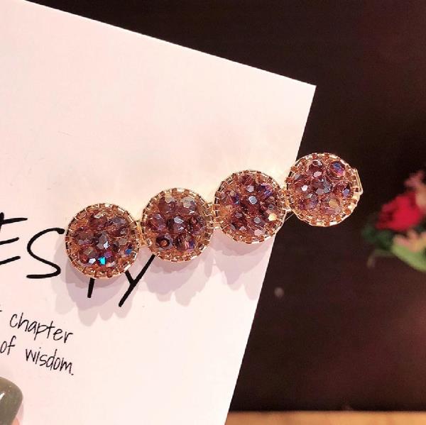 Multicolour Crystal Circle Barrette Hair Pin