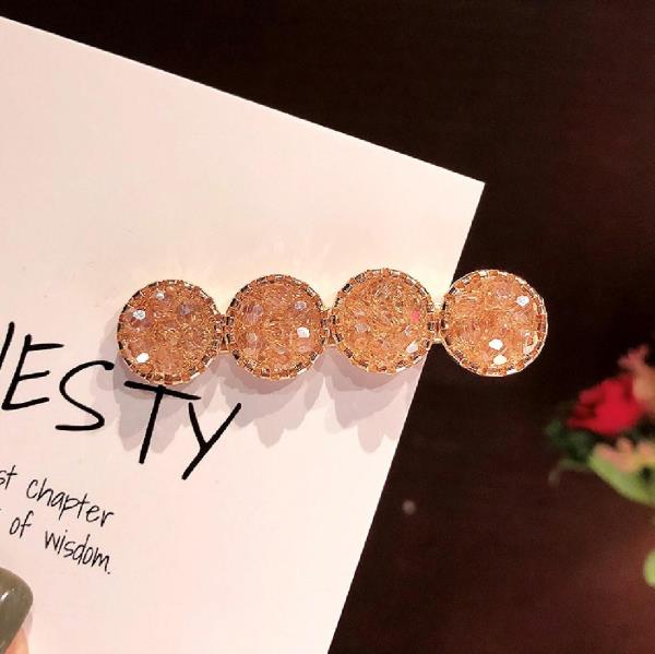 Multicolour Crystal Circle Barrette Hair Pin