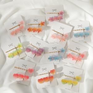 6 Pcs Faux Pearl Enamel Bow Hair Pins Set