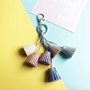 Fashion Multicolour PU Leather Tassel Keychain