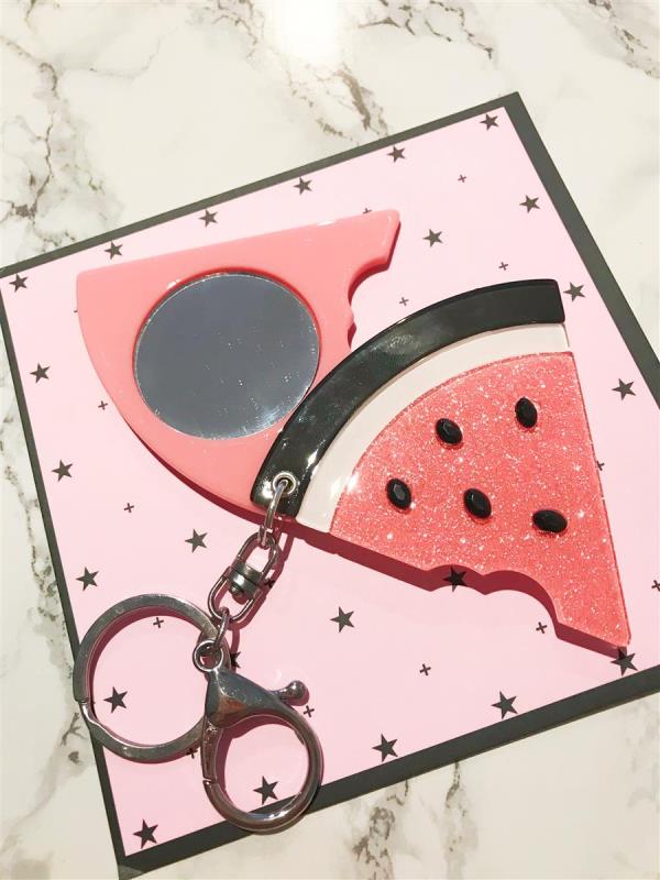 Watermelon Portable Handhold Mirror Keyring