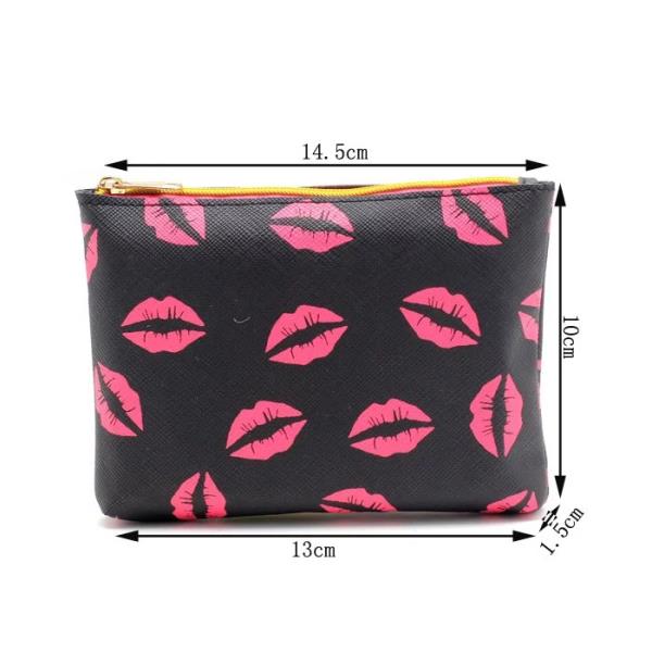 Kiss Cat Leather Cosmetic Bag