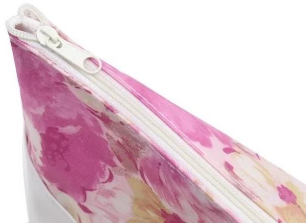 Pink Rose Flower Waterproof Cosmetic Bag