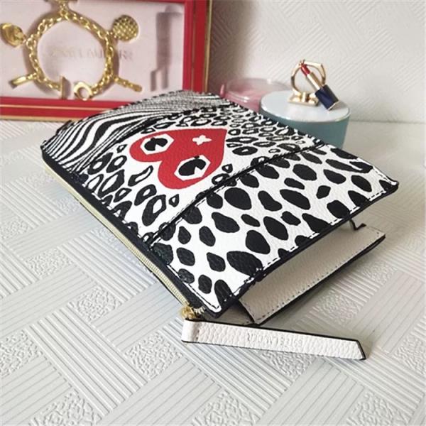 Red Heart Zebra Print Cosmetic Bag