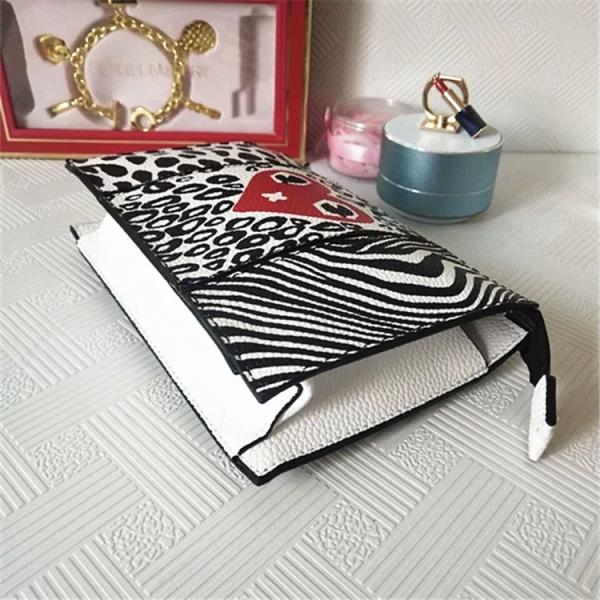 Red Heart Zebra Print Cosmetic Bag