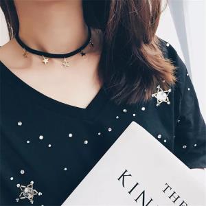 3 Pcs Multi Layer Shining Star Pendant Choker Set