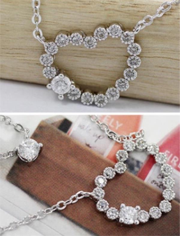 Full Rhinestone Double Layer Silver Necklace