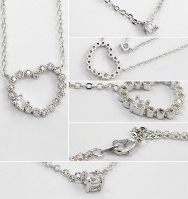 Full Rhinestone Double Layer Silver Necklace