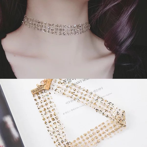 Shining Bling Bling Lace Clavicle Choker