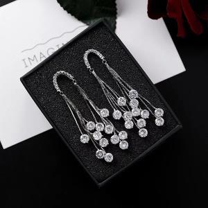 Simple Ball Metal Chain Tassel Earrings