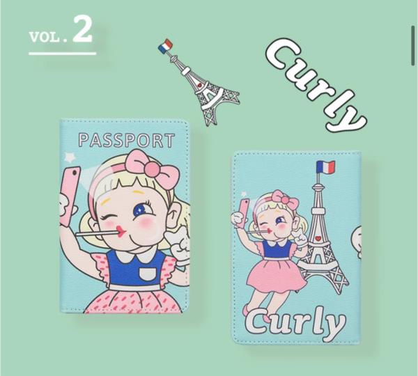 Cartoon Girl Passport Travel Purse