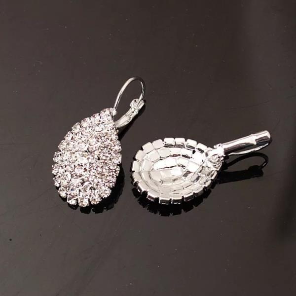 Full Rhinestone Waterdrop Drop Earrings