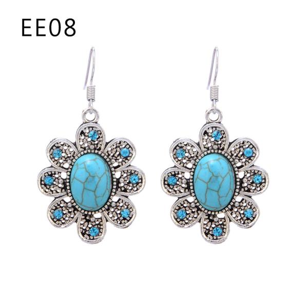 Retro Bohemian Turquoise Dangle Earrings